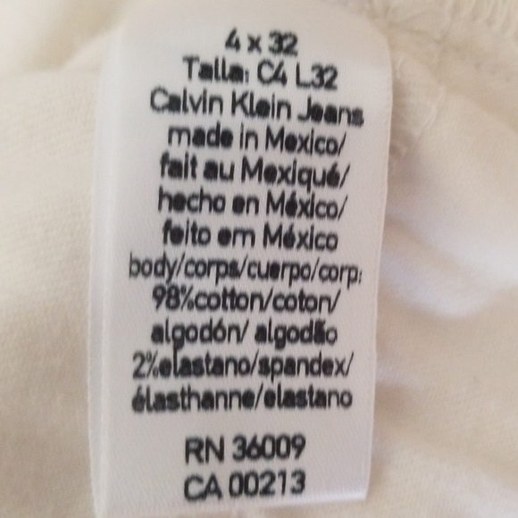 Calvin Klein white jeans 27/4 NWOT - Picture 6 of 6